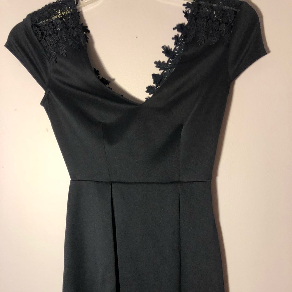 Short navy lace dress